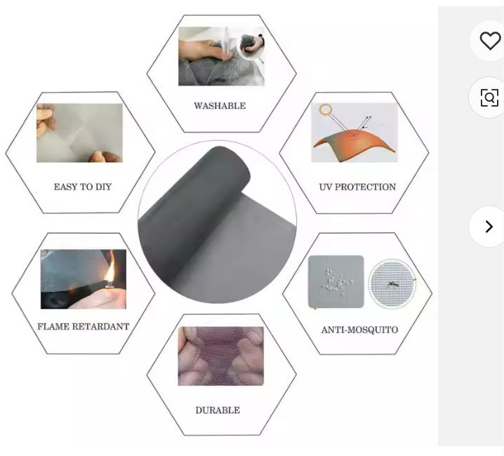 0.25mm ضخامت سبز فیبرگلاس پشه میش برای زندگی سبز و راحت