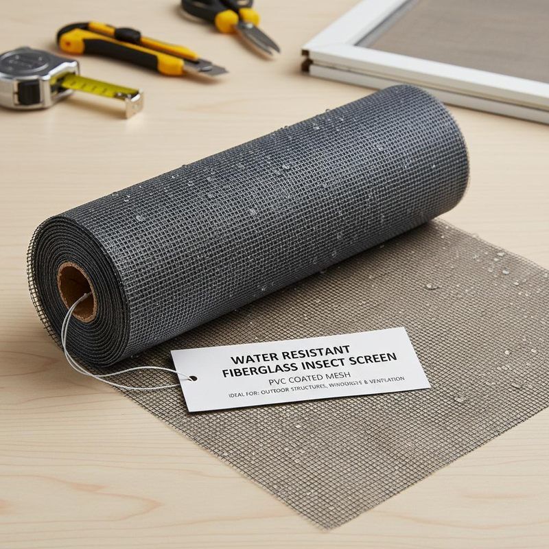 توری حشرات فایبرگلاس مقاوم در برابر آب با روکش PVC، ایده آل برای سازه های فضای باز، پنجره ها، درها و دریچه های تهویه