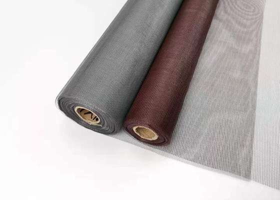صفحه نمایش پنجره فایبرگلاس با رنگ قهوه ای 4ft * 100ft مقاوم بافته و مقاوم در برابر پارچه